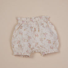 Load image into Gallery viewer, vintage rose print cotton bloomer for baby girl or toddler girl on beige background