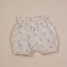 Load image into Gallery viewer, vintage rose print cotton bloomer for baby girl or toddler girl on beige background
