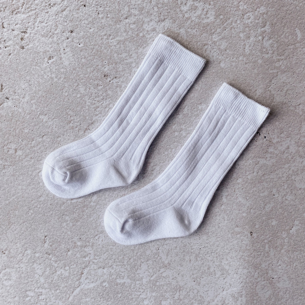 Ribbed Socks - White